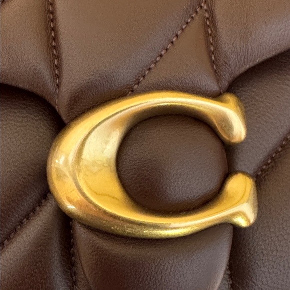 Coach Quilted Nappa Leather Chain Crossbody maple with Gold Hardware 20 - Picture 12 of 16